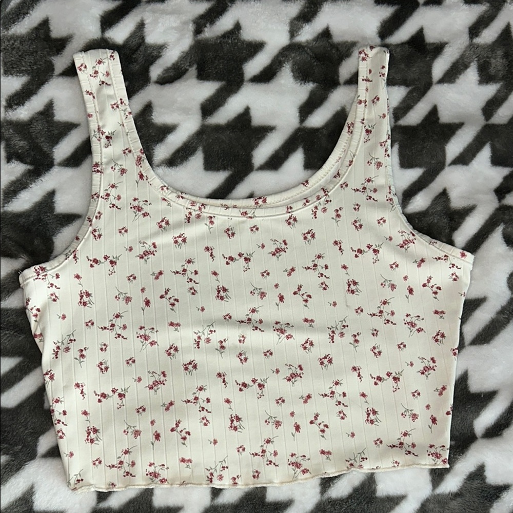 Floral Cream Crop Top